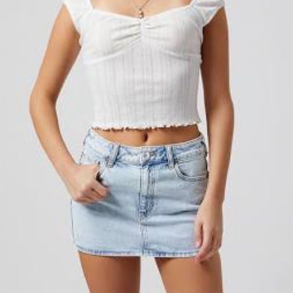 PACSUN Bella light indigo denim skirt